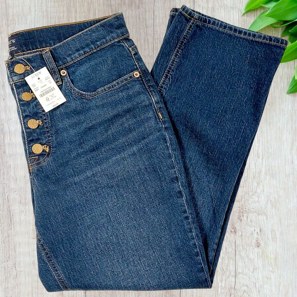 J Crew Jeans Womens Sz 28 Mid Rise Flare Crop Button Fly All Day Stretch BJ825 - Picture 1 of 16